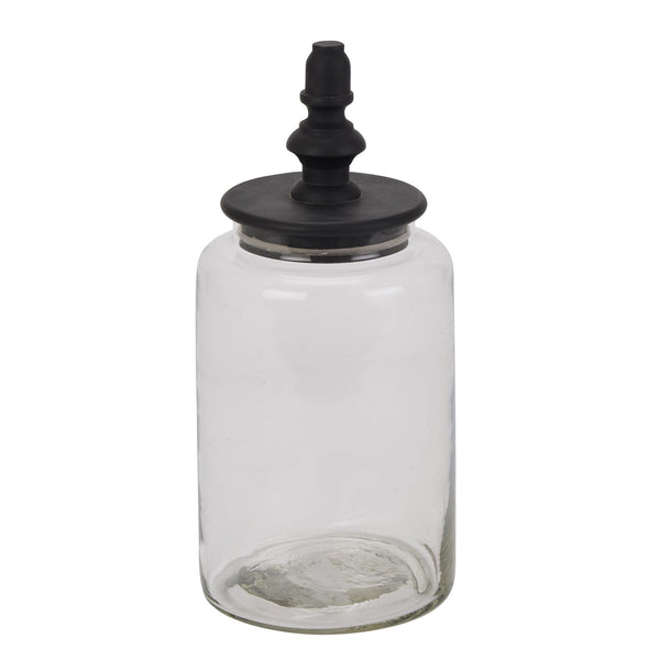 Black Finial Glass Canister - Style My Pad