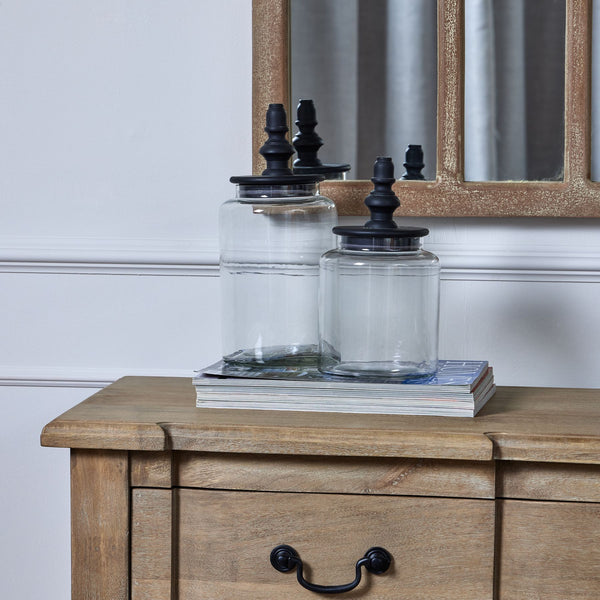 Black Finial Glass Canister - Style My Pad